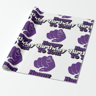 Happy Birthday To You Purple Wrapping Paper