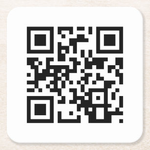 Happy Birthday To You QR Code Square Paper Coaster