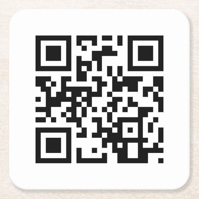 Happy Birthday To You QR Code Square Paper Coaster (Front)