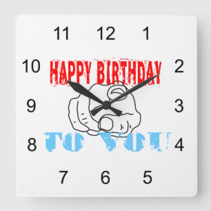 Happy Birthday To You Square Wall Clock