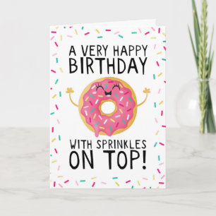 Happy Birthday to you with sprinkles on top doughn Card