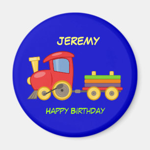 Happy Birthday, Toy Train, template Magnet