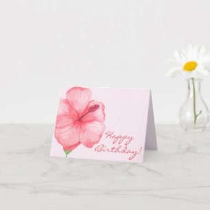 Happy Birthday    Tropical Hibiscus Flower Card