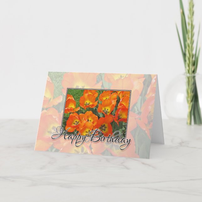 Happy Birthday Tulips Card (Front)