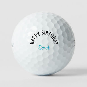 Happy Birthday Turquoise Name Titleist  Golf Balls