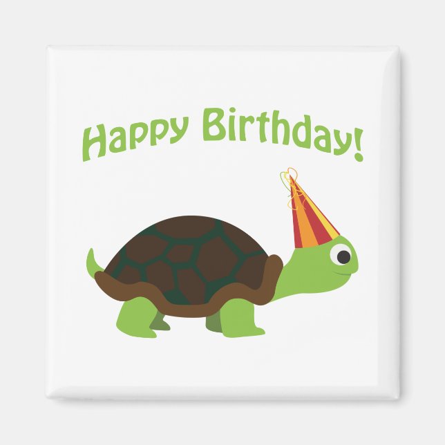 Happy Birthday! Turtle Magnet (Front)