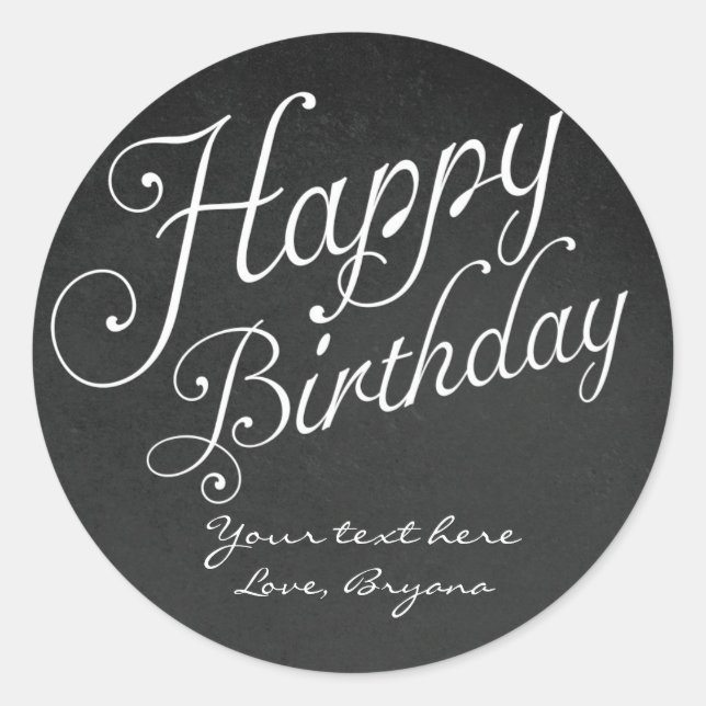 HAPPY BIRTHDAY type Chalkboard Chalk Stickers (Front)
