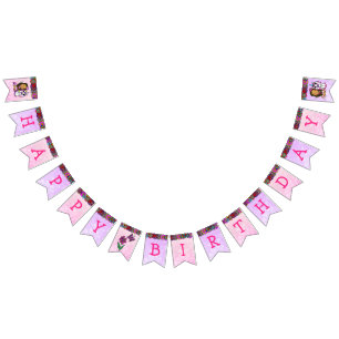 Happy Birthday Unicorn and Fairies Banner