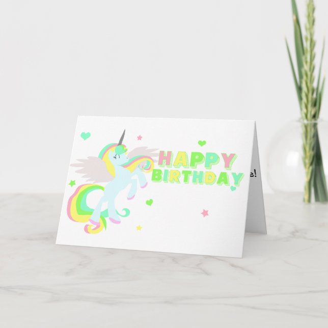 Happy Birthday Unicorn Card (Front)