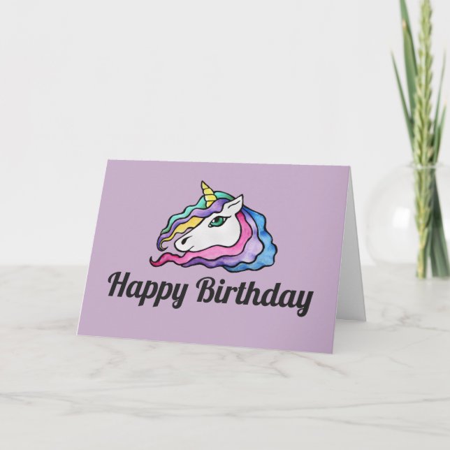 Happy Birthday Unicorn Card (Front)