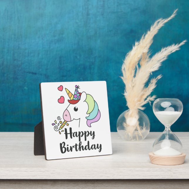 Happy Birthday Unicorn – Cute Party Design Plaque (Insitu)