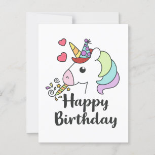 Happy Birthday Unicorn – Cute Party Design Postcard