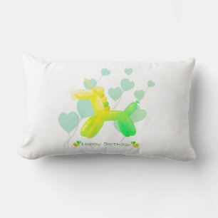 Happy Birthday! Unicorn in pastel gradient colors Lumbar Pillow