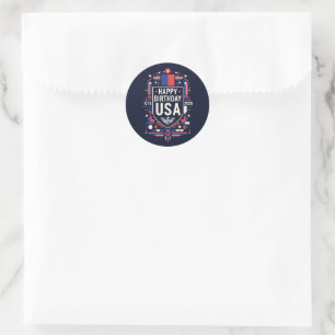 Happy Birthday USA 250 Classic Round Sticker