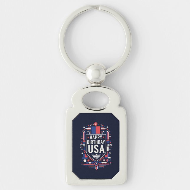 Happy Birthday USA 250 Keychain (Front)