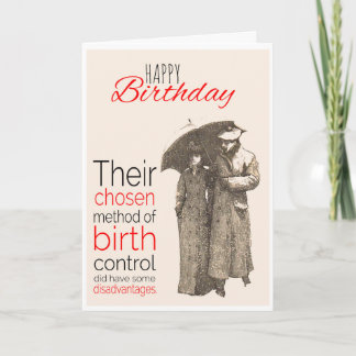 Happy Birthday, Victorian Humor, Birth Control. Card
