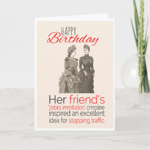 Happy Birthday, Victorian Humor, Zebra Crossing, Card