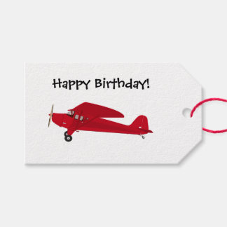 Happy Birthday Vintage Airplane Gift Tags