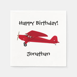 Happy Birthday Vintage Airplane Paper Napkins