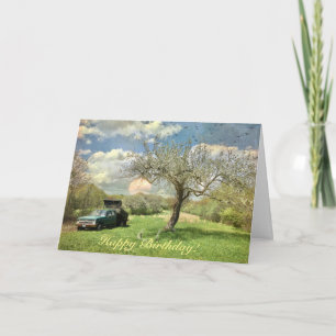 Happy Birthday Vintage Farm Truck Card
