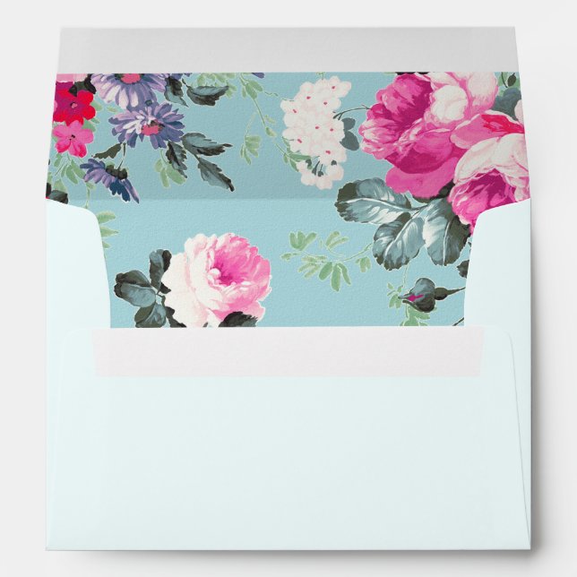 Happy Birthday. Vintage Floral Pattern Custom Envelope (Back (Bottom))