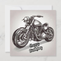 Happy Birthday Vintage Motorcycle 