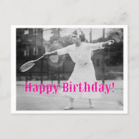 Happy Birthday Vintage Woman Tennis Player