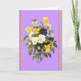 Happy Birthday Violets Botanical Flowers Card