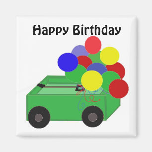 Happy Birthday Wagon Magnet