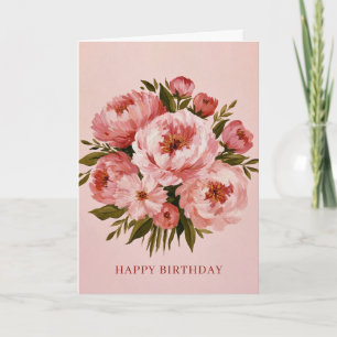 Happy Birthday watercolor Flower Card