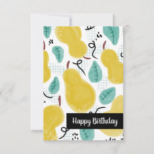 Happy Birthday Watercolor Pears Card