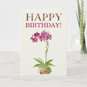 Happy Birthday Watercolour Moth Orchard Card