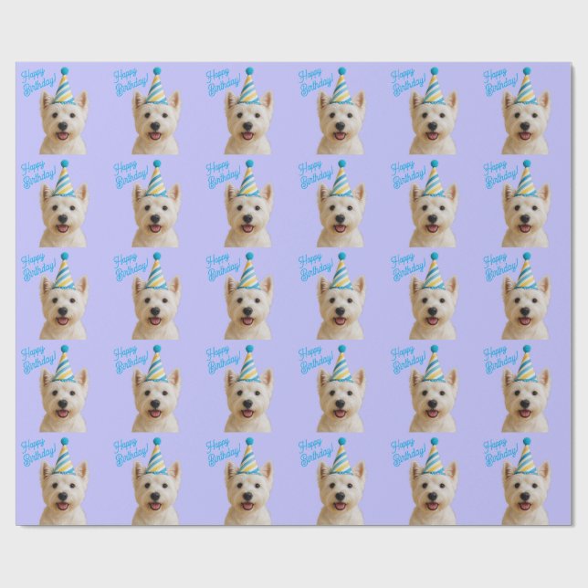 Happy Birthday Westie Wrapping Paper (Flat)