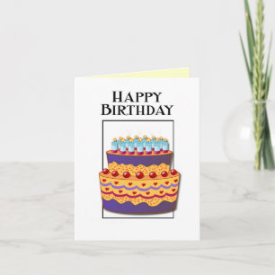 Happy Birthday Whimsical Cake Card