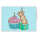 Happy Birthday Whimsical Cupcake Pika Illustration