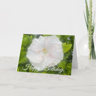 Happy Birthday White Flower Card