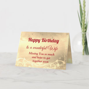 Happy Birthday Wife Card Distance