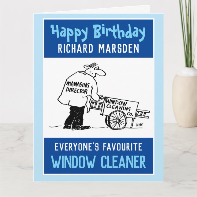Happy Birthday Window Cleaner Card (Front)