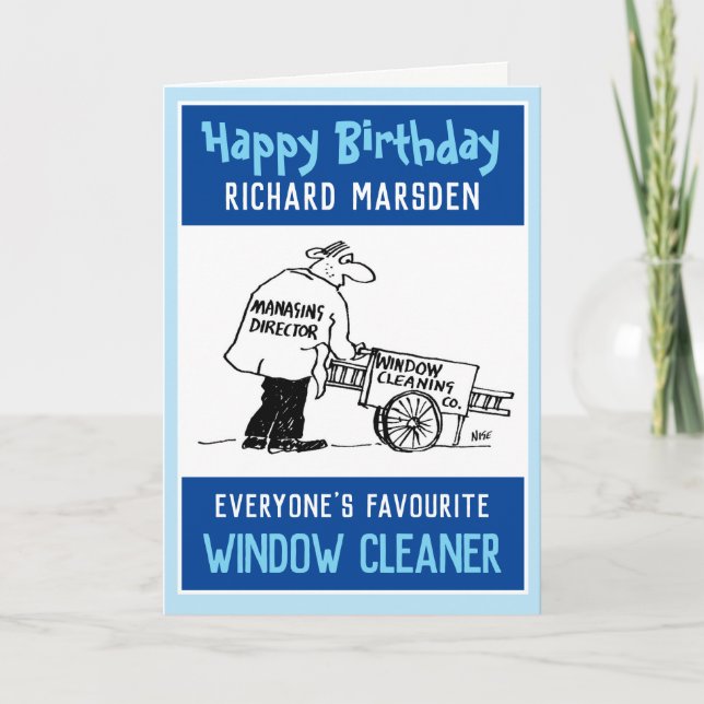 Happy Birthday Window Cleaner Card (Front)