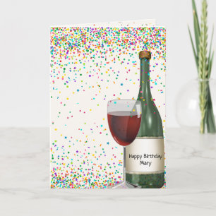 Happy Birthday wine bottle Card