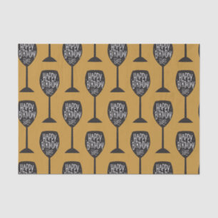 HAPPY BIRTHDAY WINE GLASS Modern Custom Party Tissue Paper