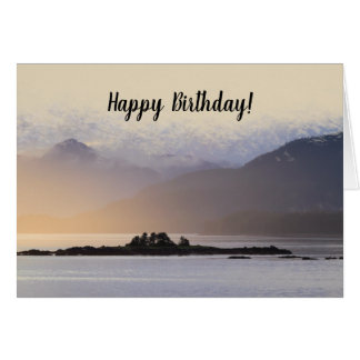 Happy Birthday Wish Misty Mountains Greeting