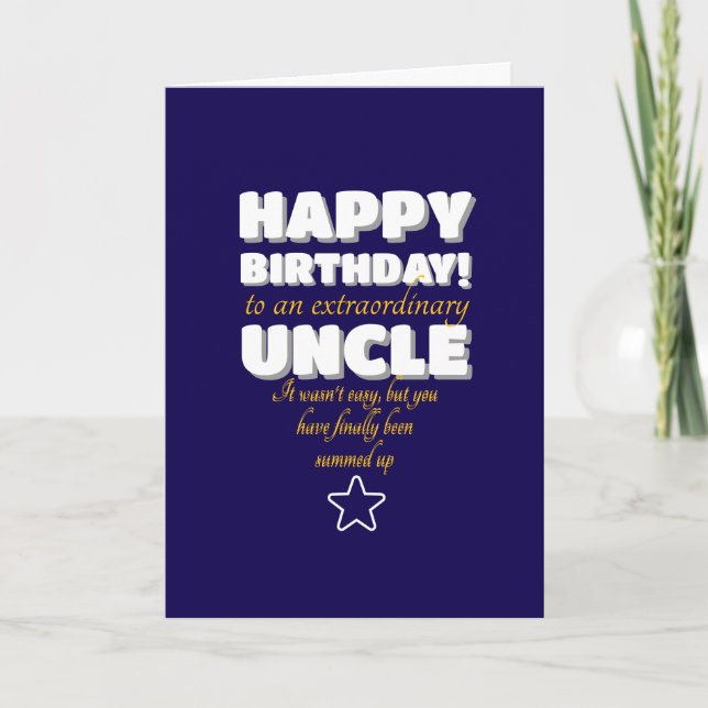 Happy birthday wish to a favourite uncle card (Front)