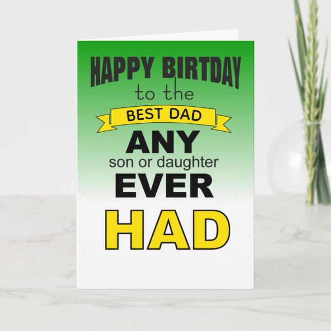 Happy birthday wish to dad card (Front)