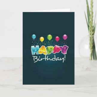 Happy Birthday Wishes Balloons Card