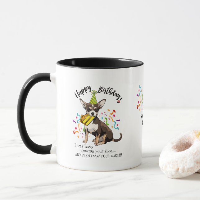 Happy Birthday Wishes  from Your Chihuahua Dog Mug (With Donut)