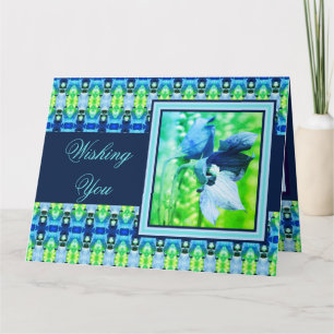 Happy Birthday Wishes In A Blue Floral Greeting Card