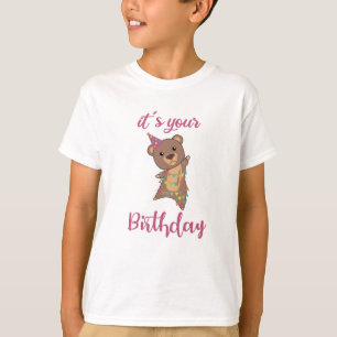 Happy Birthday Wishes To You Bear Cute Animals T-Shirt
