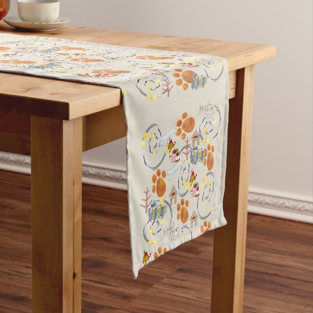 Happy Birthday Wishing for a dog Table Runner (In Situ)