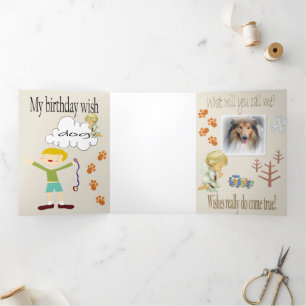 Happy Birthday Wishing for a dog  Tri-Fold Card